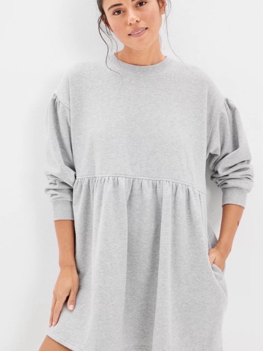 American Eagle Heather Gray Sweatshirt Dress